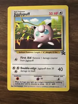 Pokemon TCG Jigglypuff Black Star Promo Card WOTC No.7 Vintage 1999 MP - Image 1