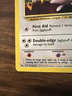 Pokemon TCG Jigglypuff Black Star Promo Card WOTC No.7 Vintage 1999 MP - Image 5
