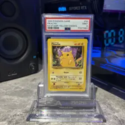 1999 Pokemon Pikachu E3 Stamp Yellow-Cheeks PSA 9 Mint - Image 1