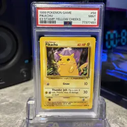 1999 Pokemon Pikachu E3 Stamp Yellow-Cheeks PSA 9 Mint - Image 2