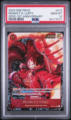 One Piece PSA 10 Monkey D. Luffy #012 OP05 1ST Anniversary 2023 English - Image 2