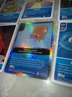 Shocktopus Holo + 10 Water Cards (theme Pack) Club Penguin Topps - Image 1