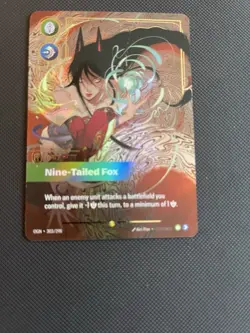League of Legends Ahri Nine-Tailed Fox OGN Holo English Collectible Card - Image 2