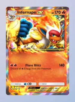 (Digital Card) Infernape EX, Pokemon TCG Pocket, English, Space-Time Smackdown - Image 1