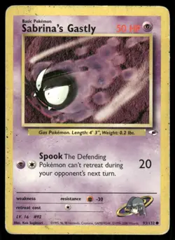 Pokemon Tcg Sabrina's Gastly #93 Pokemon Gym Heroes HP - Image 1