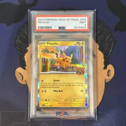 PSA 9 MINT 2023 Pokemon TRICK OR TRADE PIKACHU #062 Holo - Image 2