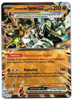 Cornerstone Mask Ogerpon ex 112/167 - Twilight Masquerade Pokemon TCG - M/LP - Image 1