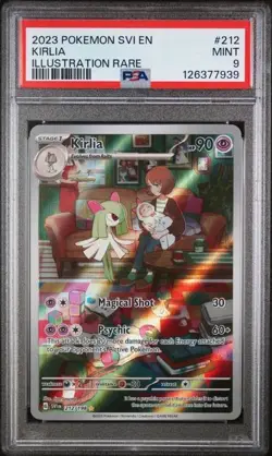 PSA 9 2023 POKEMON SVI EN-SCARLET & VIOLET #212 KIRLIA ILLUSTRATION RARE - Image 1