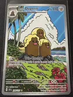 Pokemon Alolan Dugtrio 208/191 Sv08: Surging Sparks Illustration Rare Holo Card - Image 1