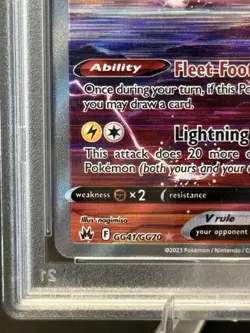 2023 Pokemon Sword And Shield Crown Zenith Raikou V Fa Crown Zenith PSA 9 #GG41 - Image 3