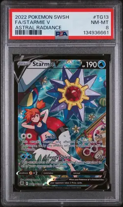 2022 POKEMON SWORD & SHIELD ASTRAL RADIANCE #TG13 FULL ART/STARMIE V PSA 8 - Image 1