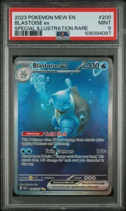 PSA 9 Blastoise ex 200/165 Special Illustration Rare 2023 POKEMON MEW EN-151 - Image 3