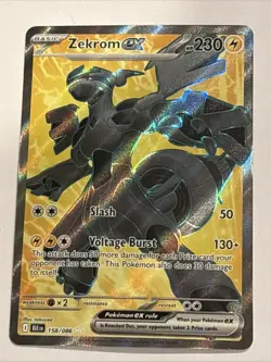 Zekrom EX Pokemon Black Bolt 158/086 Ultra Rare Full Art Holo SV NM - Image 1