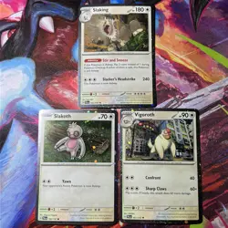 Pokemon TCG Slakoth 160/193 Vigoroth 161/193 Slaking 162/193 Cosmos Holo - Image 1