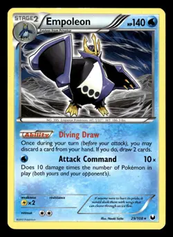 Empoleon 29/108 Non Holo Rare Dark Explorers Pokemon Card - Image 1