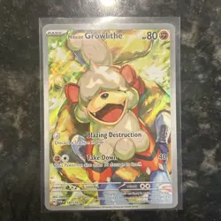 Hisuian Growlithe 181/167 Illustration Rare Twilight Masquerade Pokemon Card NM - Image 1