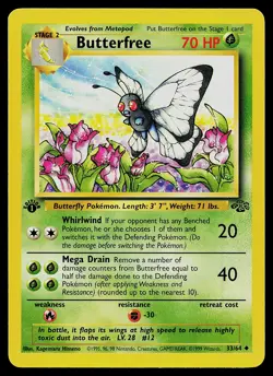 Pokemon Card - Butterfree Jungle 33/64 Uncommon 1st Edition - Image 1