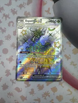 Espathra Ex 214/091 Shiny Ultra Rare Scarlet & Violet Paldean Fates Pokemon Card - Image 1