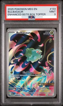 Pokemon Mega Evolutions Bulbasaur 133/132 Enhanced Topper Promo Stamped PSA 9 - Image 1