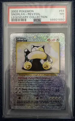 PSA 7 - Snorlax - Reverse Holo - 64/110 - Pokemon Legendary Collection - Image 1