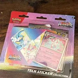 Pokemon Prismatic Evolutions Tech Sticker Collection Sylveon 3 Packs New/Sealed - Image 1