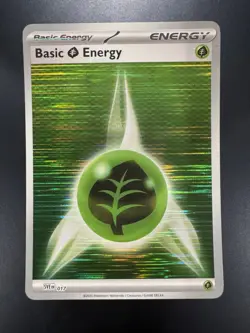Pokemon Basic Grass Energy SVE 017 Black Bolt/White Flare - Rev Holo - MINT - Image 1
