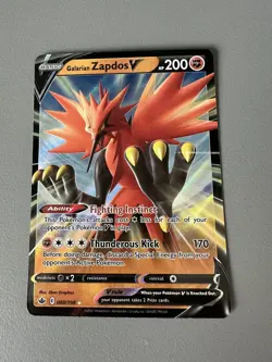 Pokemon TCG Galarian Zapdos V Sword & Shield - Chilling Reign 080/198 Holo Ultra - Image 1