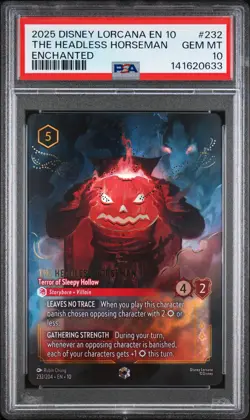 2025 DISNEY LORCANA WHISPERS IN THE WELL ENCHANTED THE HEADLESS HORSEMAN PSA 10 - Image 1