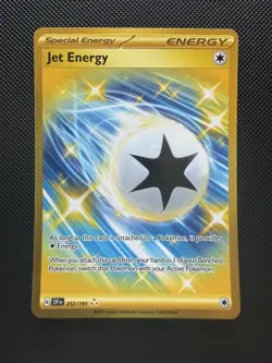 Pokemon TCG Jet Energy 252/191 Sv08 Surging Sparks Holo Hyper Rare Gold Card - Image 1