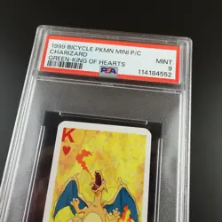 PSA 9 Charizard King of Hearts Graded Pokemon Mini Bicycle Card - Image 2
