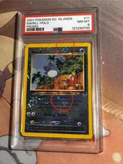 Pokemon 2001 Marill Southern Islands Promo 11 Double Swirl 🌀🌀 PSA 8 - Image 1