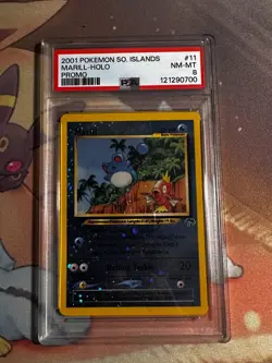 Pokemon 2001 Marill Southern Islands Promo 11 Double Swirl 🌀🌀 PSA 8 - Image 2