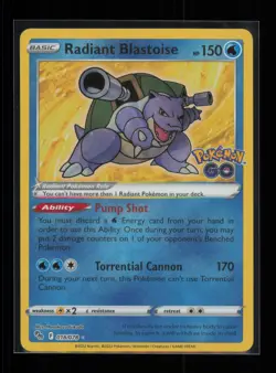 Radiant Blastoise Radiant Rare Pokemon GO 018/078 NM - Image 1