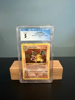 Pokemon TCG Base Set Shadowless Charizard Holo 4/102 CGC 5 - Image 1
