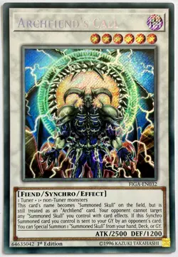 FIGA-EN032 Archfiend's Call - Secret Rare 1st Edition Near Mint YuGiOh Card - Image 1