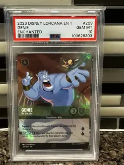 2023 Disney Lorcana Genie On The job enchanted EN1 #209 Psa10 HOT PRICE 🔥🔥📈 - Image 1