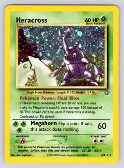 MP Heracross 6/111 Neo Genesis Holo Pokemon Card - Image 1