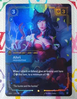 FOIL Riftbound Ahri Inquisitive card 119/298 League of Legends - Image 1