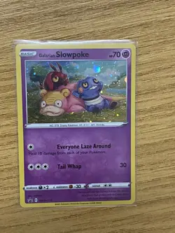 Galarian Slowpoke Cosmo Holo Pokemon Black Star Promo SWSH126 Light Play - Image 1