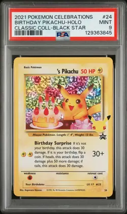 2021 Pokemon Celebrations Birthday Pikachu Holo Psa 9 Mint #24 Englisch - Image 2