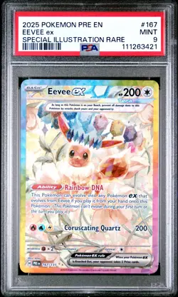2025 Pokemon Prismatic Evolutions Eevee Ex 167 PSA 9 - Image 1