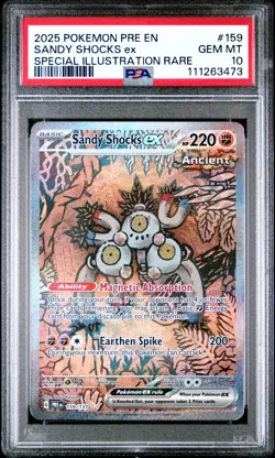 2025 Pokemon Prismatic Evolutions Sandy Shocks Ex SIR 159 PSA Gem Mt 10 - Image 1