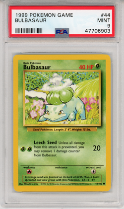 1999 POKEMON GAME BULBASUR - PSA 9 - #44 44/102 GENUINE - Image 1