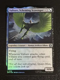 MTG Universes Beyond: Spider-man Vulture, Scheming Scavenger Foil 0158 NM - Image 1