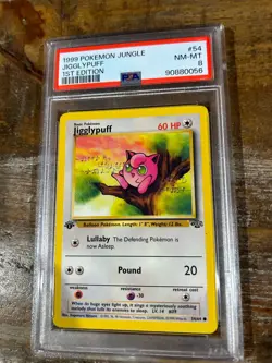 Pokemon 1999 Jungle JIGGLYPUFF 1ST Edition #54 PSA 8 RARE - Image 1