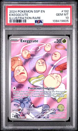 2024 POKEMON SSP EN-SURGING SPARKS ILLUSTRATION RARE #192 EXEGGCUTE PSA 10 - Image 1