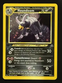 Pokemon TCG 1st Edition Houndoom Neo Discovery 4/75 Holo Rare NM-MINT Half Swirl - Image 1