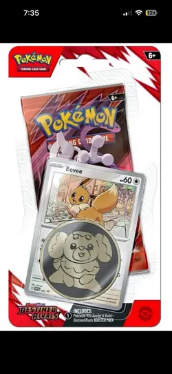 Destined Rivals Pokemon TCG Scarlet & Violet Checklane Blister Pack - EEVEE - Image 1
