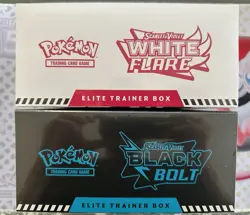 Pokemon TCG Black Bolt and White Flare Elite Trainer Box ETB Pair - Image 3