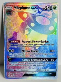 Vileplume GX 250/236 Cosmic Eclipse Rainbow Secret Rare Pokemon Card Full Art - Image 1